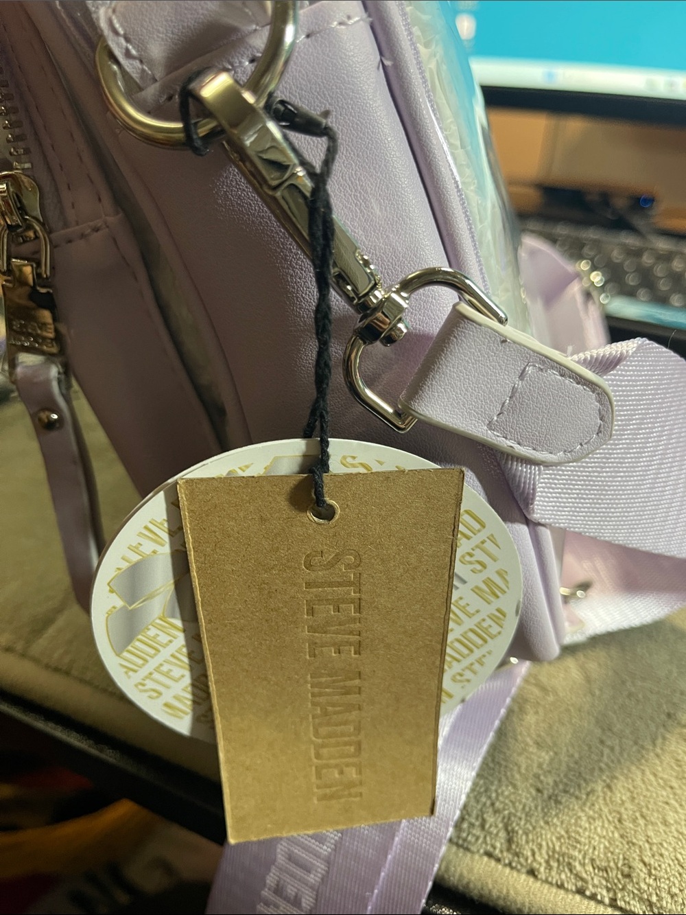 Steve Madden Lilac Clear Crossbody Bag with Matching Wallet. NWT - Picture 10 of 10